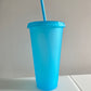 Beer Lanyard Light Blue Festival Cup With Lid & Straw