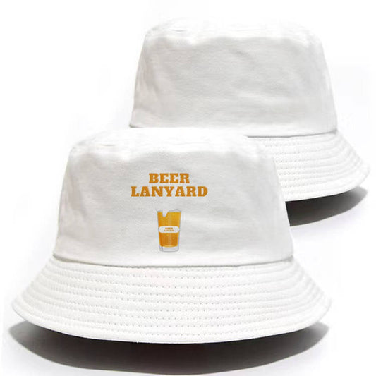 Beer Lanyard Bucket Hat White Music Festival Bucket Hat - #shop_name - #BeerLanyard