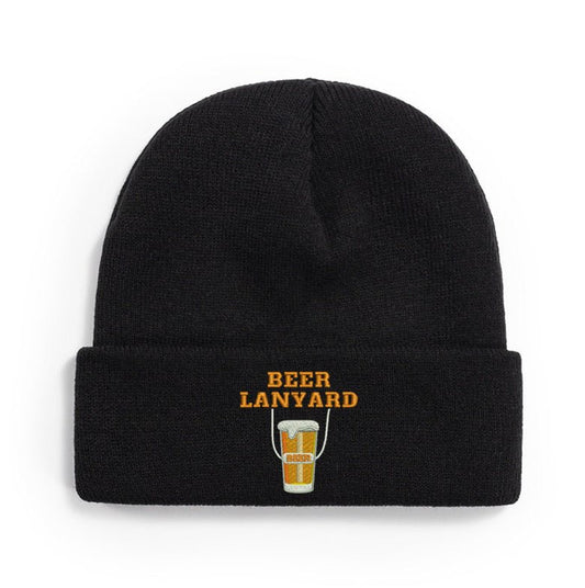 Beer Lanyard Black Beanie Hat Music Festival Beanie Hat - #shop_name - #BeerLanyard